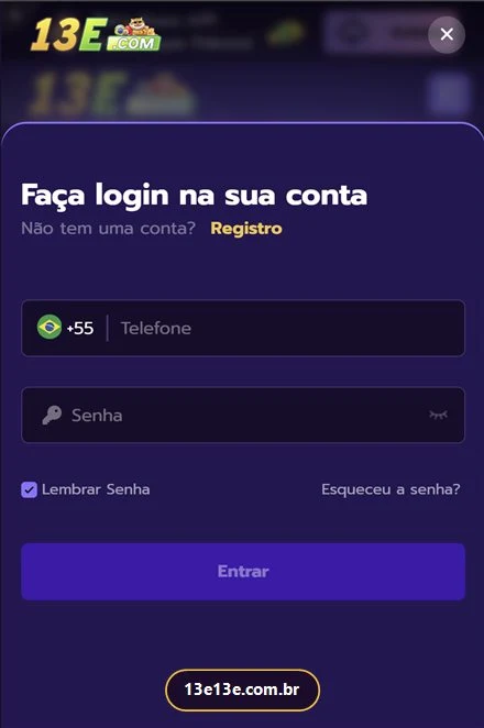 App do 13E em funcionamento